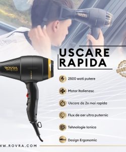 Uscator de par - ROVRA - ETAP - 2500W - Negru - imagine 8