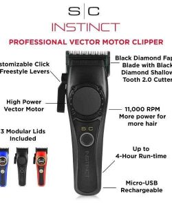 Mașină de tuns StyleCraft Instinct – motor IN2 Vector, negru - imagine 4