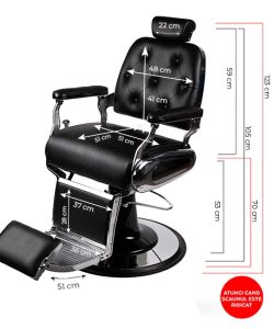 Scaun frizerie - Santa Fe - Negru - imagine 2
