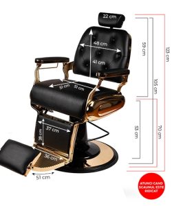 Scaun frizerie - Juarez - Negru - imagine 2