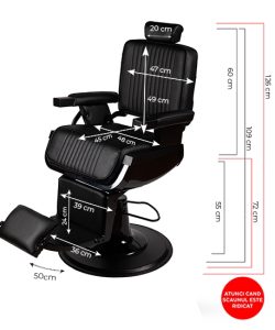 Scaun frizerie - Acapulco - Negru - imagine 2
