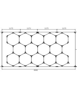 Alternative view of Lumini LED hexagonale, tip fagure – 4,84 × 2,43 m