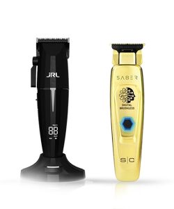 Set combo mașină de tuns JRL ONYX + mașină de contur StyleCraft Saber, gold