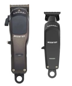 Set Gamma+ Boosted, mașina de tuns și aparat de contur, negru, gold și roșu - imagine 4
