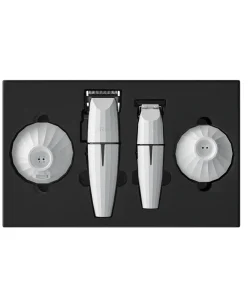 Set JRL Ghost1 – mașină de tuns și aparat de contur, alb - imagine 2