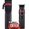 Set BaBylissPRO Boost+ 4Artists, mașină de tuns și trimmer, negru/roșu