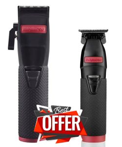 Set BaBylissPRO Boost+ 4Artists, mașină de tuns și trimmer, negru/roșu