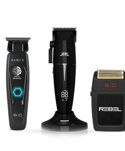 Set combo mașină de tuns JRL Onyx, aparat de contur StyleCraft Saber și aparat de ras StyleCraft Rebel