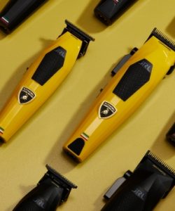 Set JRL Lamborghini Diamante, 2025C + 2025T, mașină de tuns și aparat de contur, galben - imagine 7
