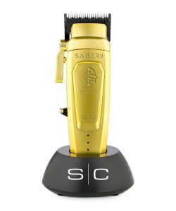 Mașină de tuns StyleCraft Saber II Metal – motor digital EON Brushless, gold