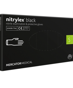 Mănuși din nitril Mercator Medical, negre, mărimea S – 100 buc.