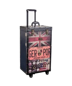 Ucenic Retro Tip Troler pentru Saloanele de Coafura / Frizerie - Country Blue Maletin - Bifull - imagine 2