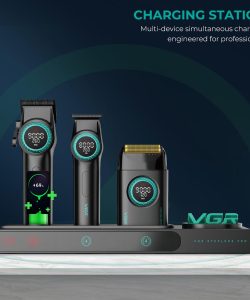 Set combo VGR STEPLESS Pro 3 în 1 — mașină de tuns, aparat de contur, aparat de ras, negru - imagine 4
