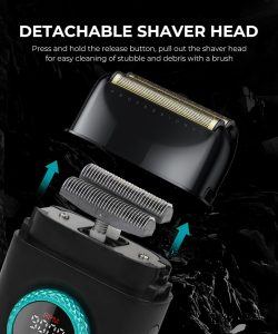 Set combo VGR STEPLESS Pro 3 în 1 — mașină de tuns, aparat de contur, aparat de ras, negru - imagine 12