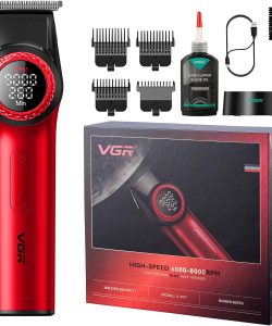 Set combo VGR STEPLESS Pro 3 în 1 — mașină de tuns, aparat de contur, aparat de ras, roșu - imagine 4