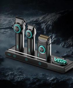 Set combo VGR STEPLESS Pro 3 în 1 — mașină de tuns, aparat de contur, aparat de ras, negru - imagine 3
