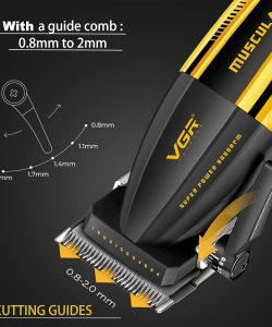 Mașină de tuns VGR V-285 Muscular, negru/galben - imagine 4