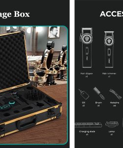 Set combo VGR STEPLESS Pro 4 în 1 – mașină de tuns, aparat de contur, aparat de ras și uscător, negru - imagine 5