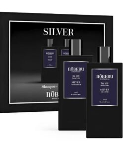 Set cadou sampon si balsam pentru par grizonat Noberu Silver Giftbox