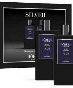 Set cadou sampon si balsam pentru par grizonat Noberu Silver Giftbox - imagine 4