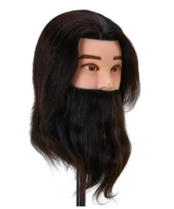 Cap Manechin Barbat cu Par negru si Barba + Suport de Prindere