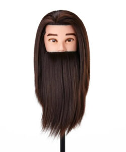 Cap Manechin Barbat Saten cu Barba + Suport de Prindere - imagine 3
