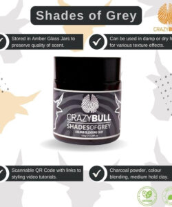 Ceara de par colorata Crazy Bull Shades of Grey Clay 100ml - imagine 3